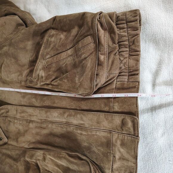 Vintage 90s Brown Leather Bomber Jacket Slouchy Fit Women’s M - Picture 5 of 12